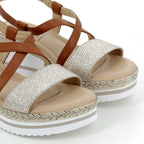 Hodea women's shoes 795109ISP25 BEIGE LEATHER 