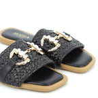 Hodea women's shoes 2520XSP25 RAFFIA BLACK 
