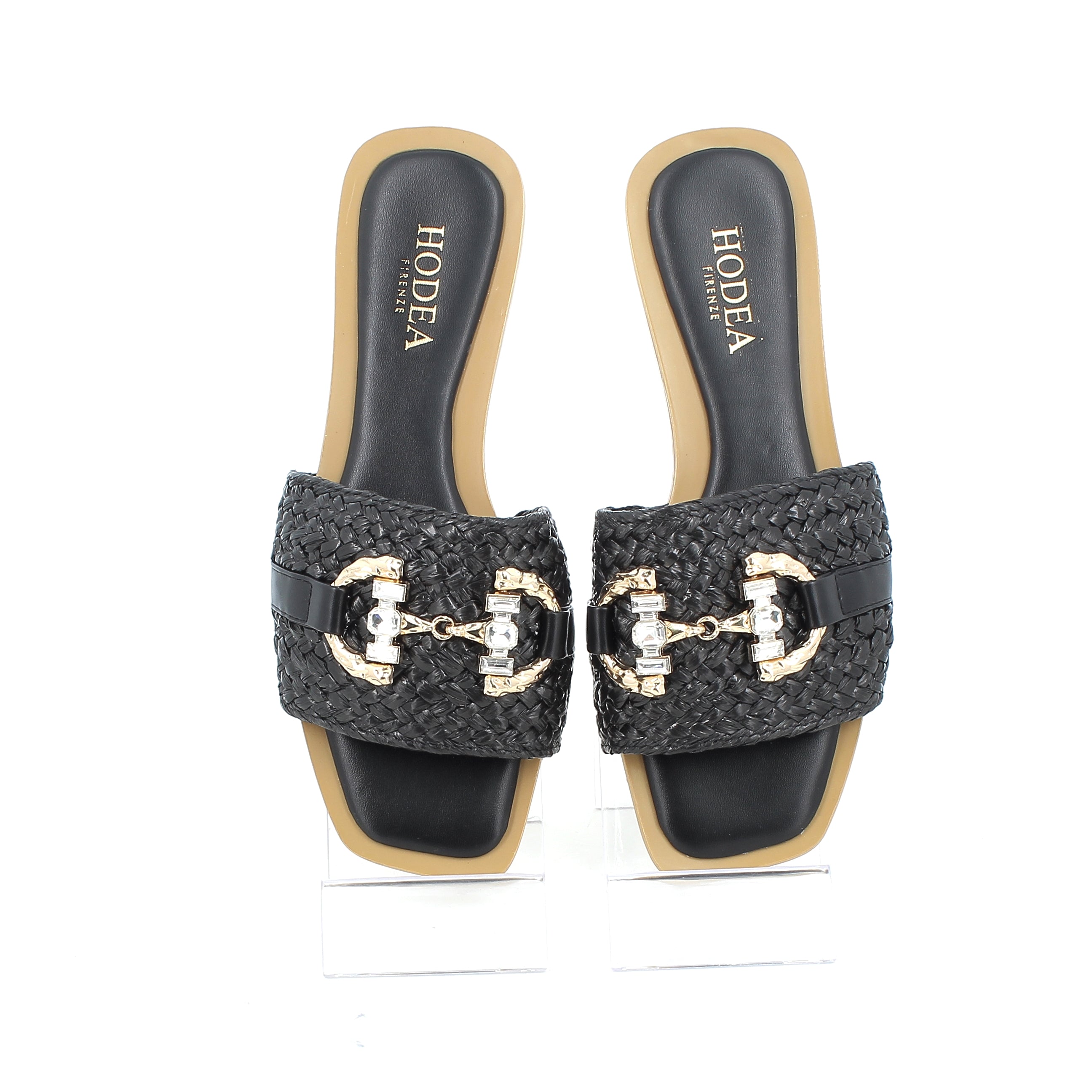 Hodea women's shoes 2520XSP25 RAFFIA BLACK 