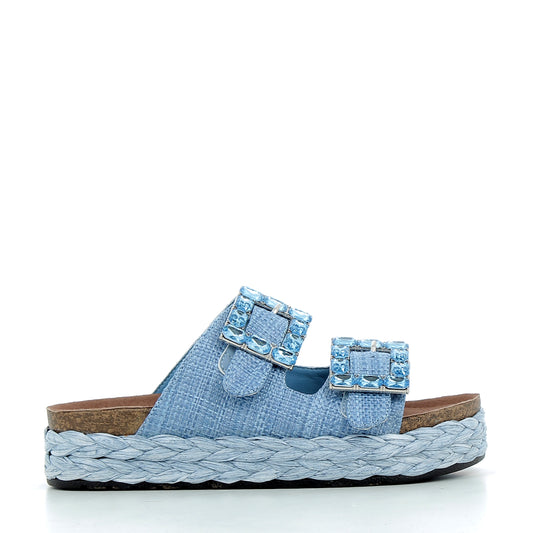 Scarpe Hodea donna 25178XSP25 RAFFIA AZZURRO