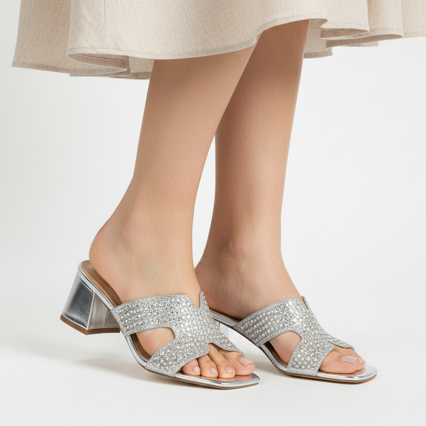 Hodea Zaira Silver Sandals