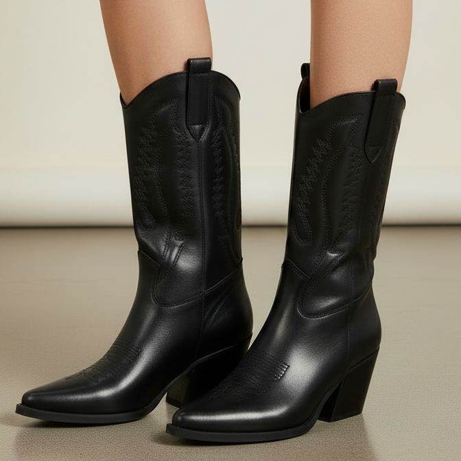 Hodea Texan Melania genuine leather Black