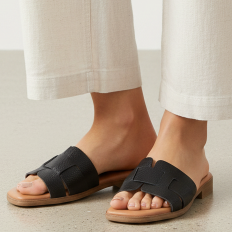 Hodea Elettra Black Slippers
