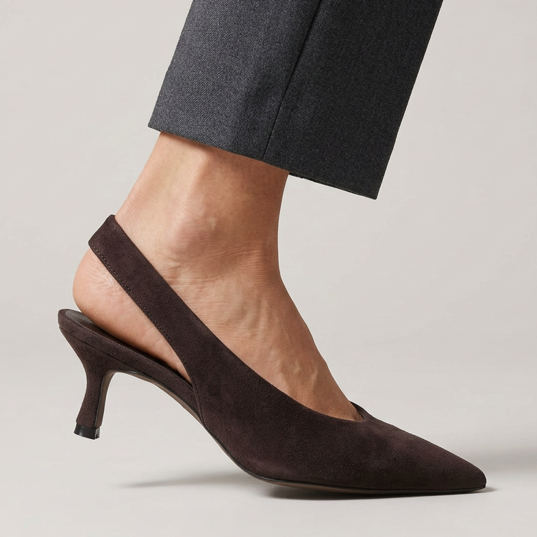Slingback Daniela in Suede con Tacco 5 cm