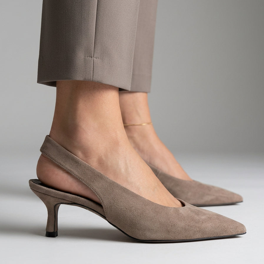Slingback Daniela in Suede con Tacco 5 cm