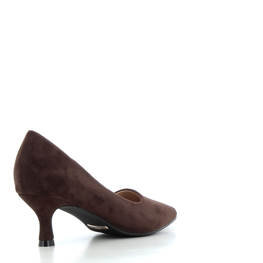 Décolleté Aurora Marroni Effetto Camoscio con Tacco 6 cm