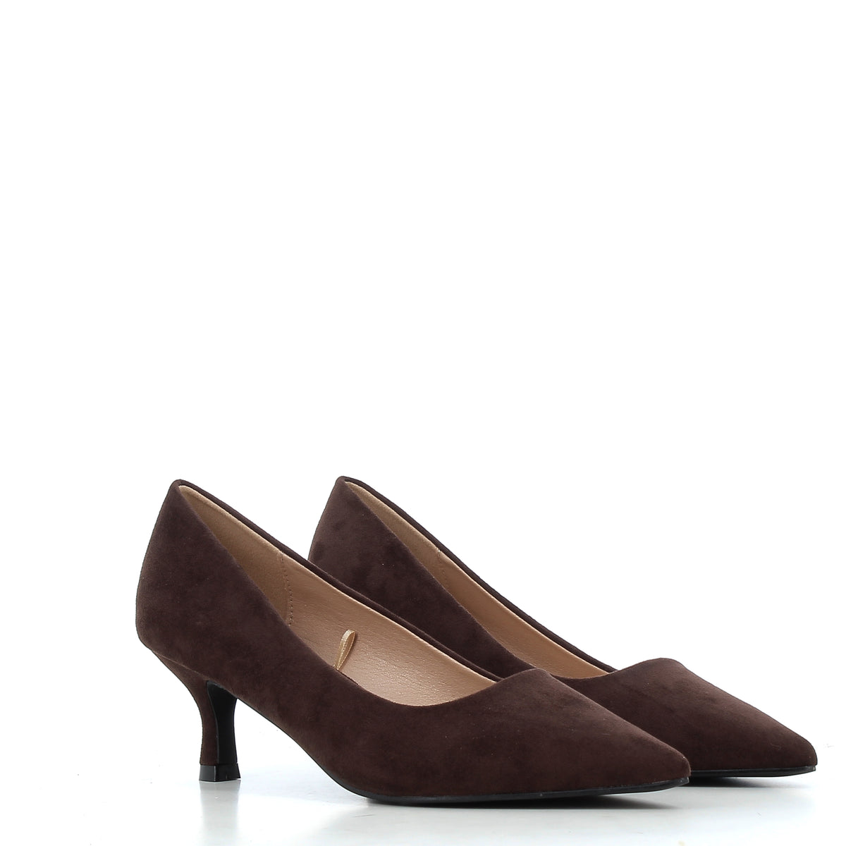 Décolleté Aurora Marroni Effetto Camoscio con Tacco 6 cm