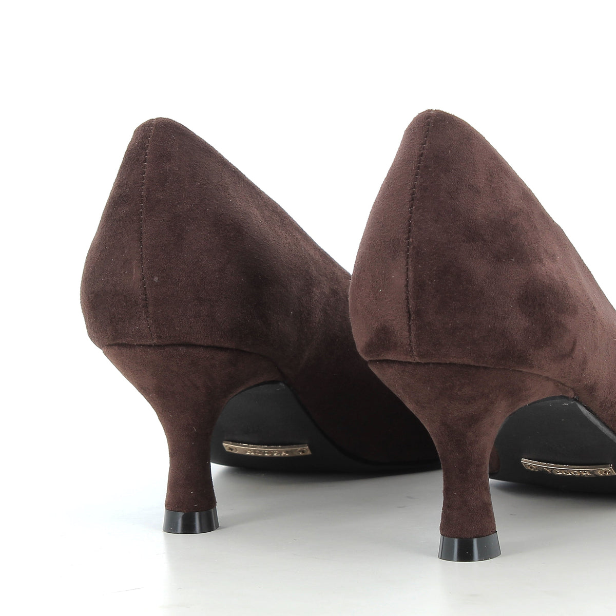 Décolleté Aurora Marroni Effetto Camoscio con Tacco 6 cm