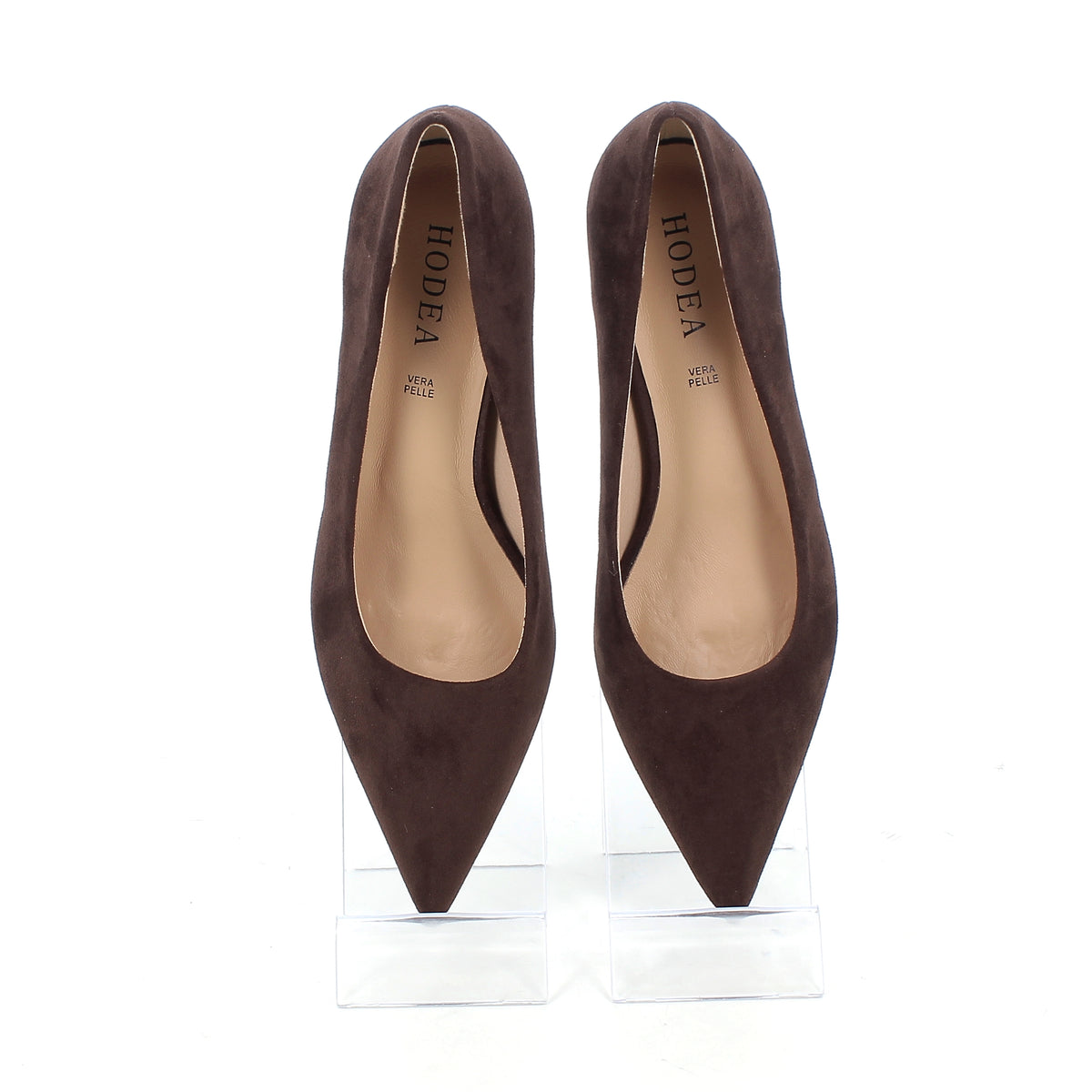 Décolleté Aurora Marroni Effetto Camoscio con Tacco 6 cm