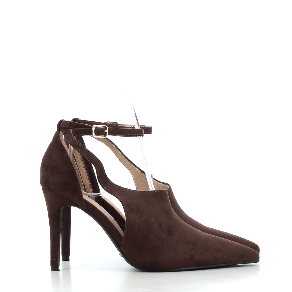 Décolleté Camilla Marroni in Camoscio con Cinturino e Tacco 9 cm