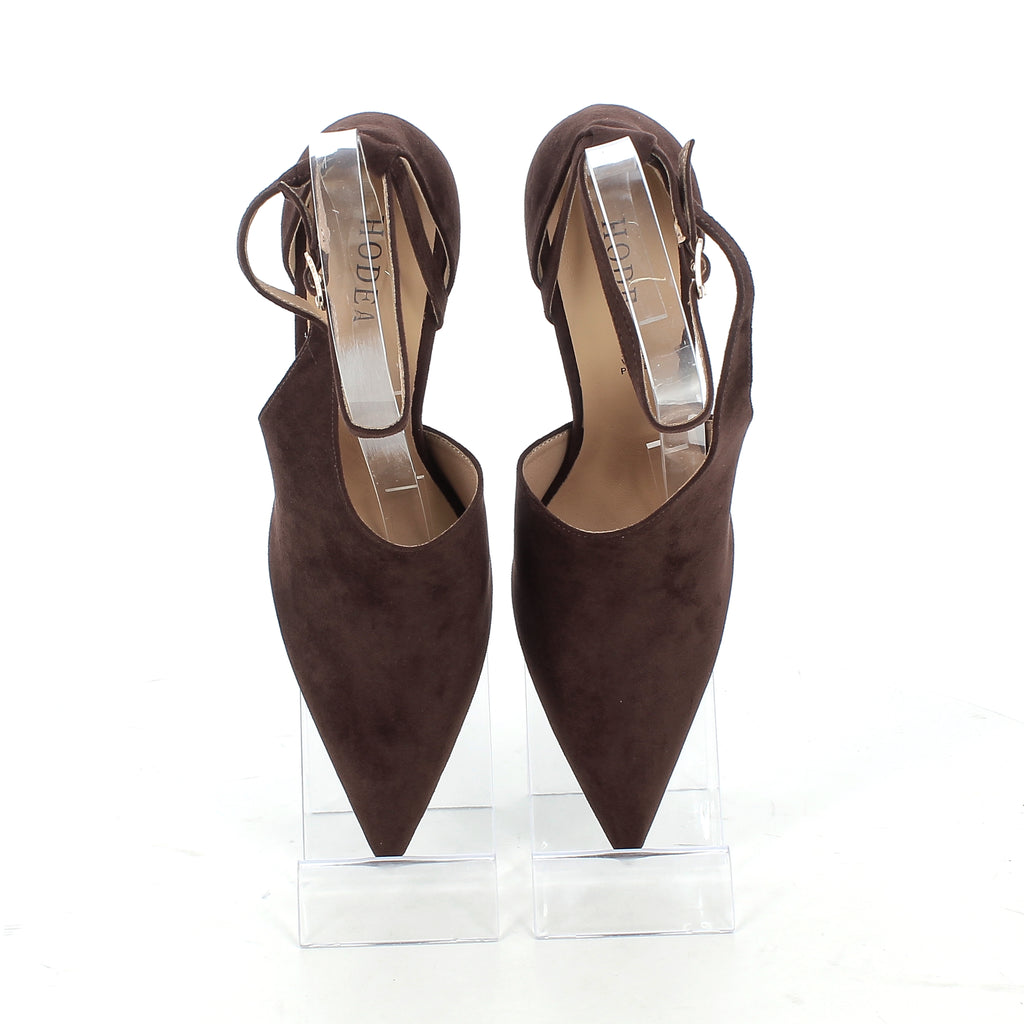 Décolleté Camilla Marroni in Camoscio con Cinturino e Tacco 9 cm