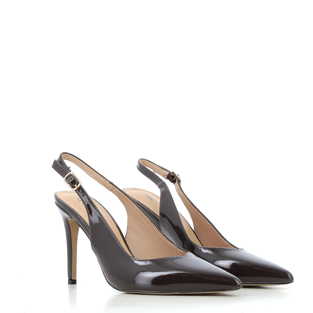 Slingback Martina Moro in Vernice con Tacco a Spillo 9 cm