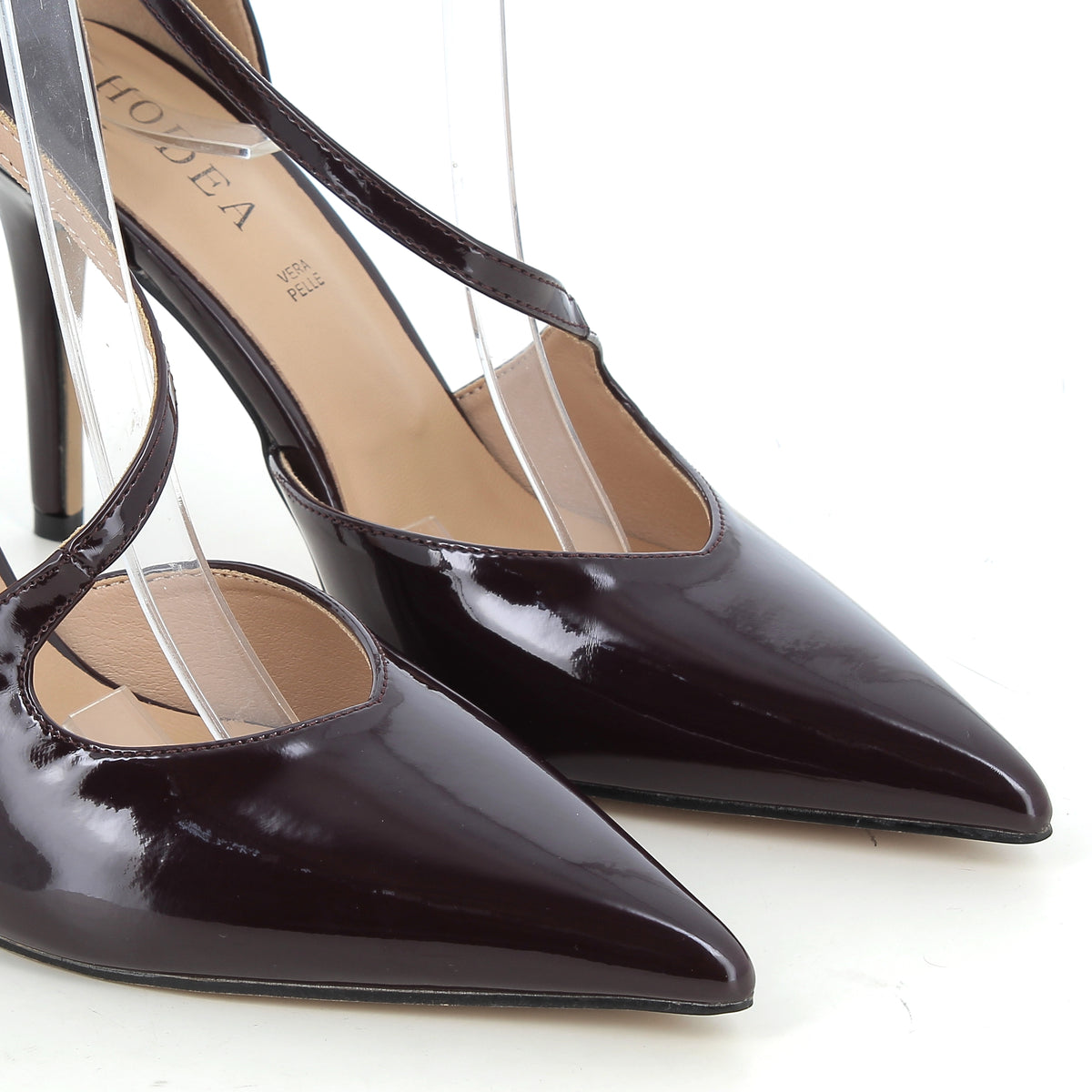 Décolleté Ludovica Bordeaux in Vernice con Tacco 9 cm