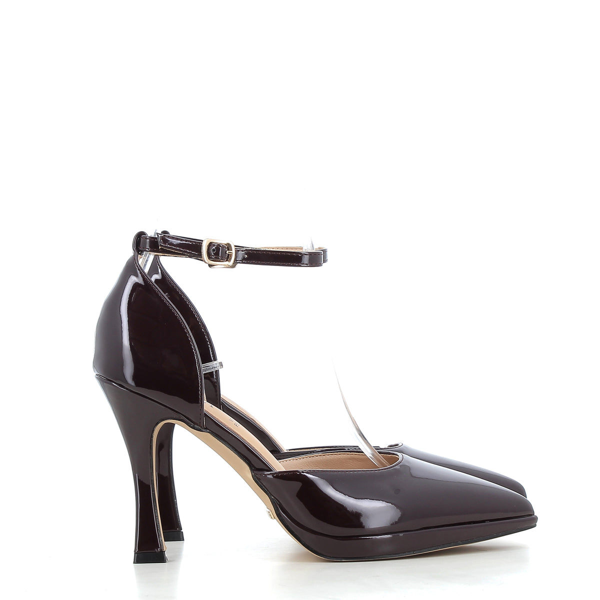 Décolleté Eleonora Bordeaux in Vernice con Plateau e Tacco 10 cm