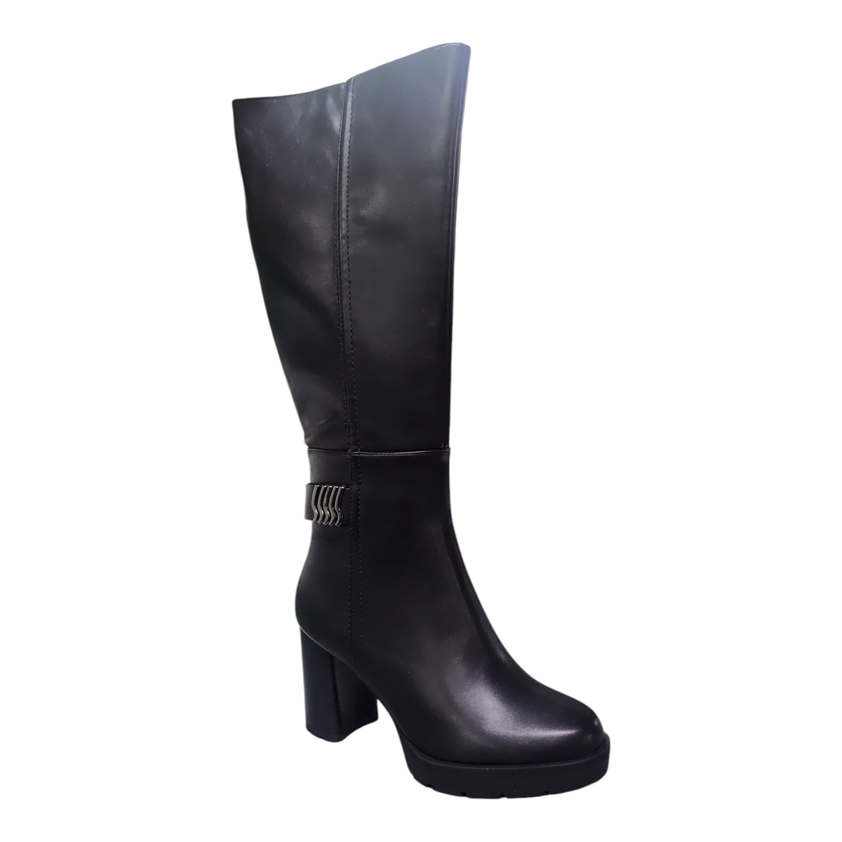 Stivali Nicole Neri con Plateau e Tacco Largo 7 cm