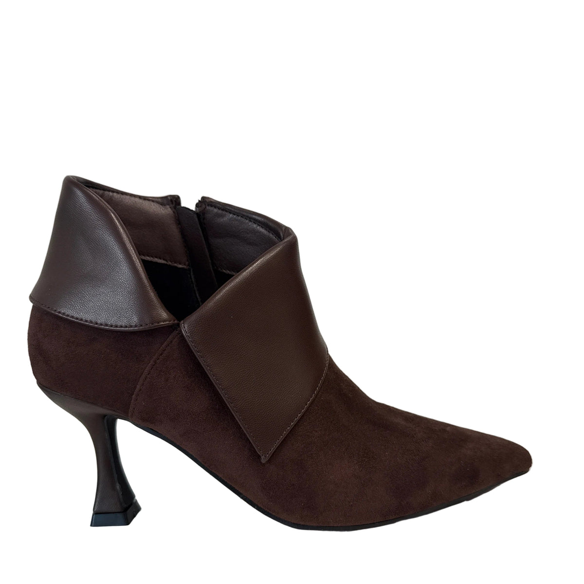 Tronchetti Irene Moro in Suede con Risvolto e Tacco 7 cm